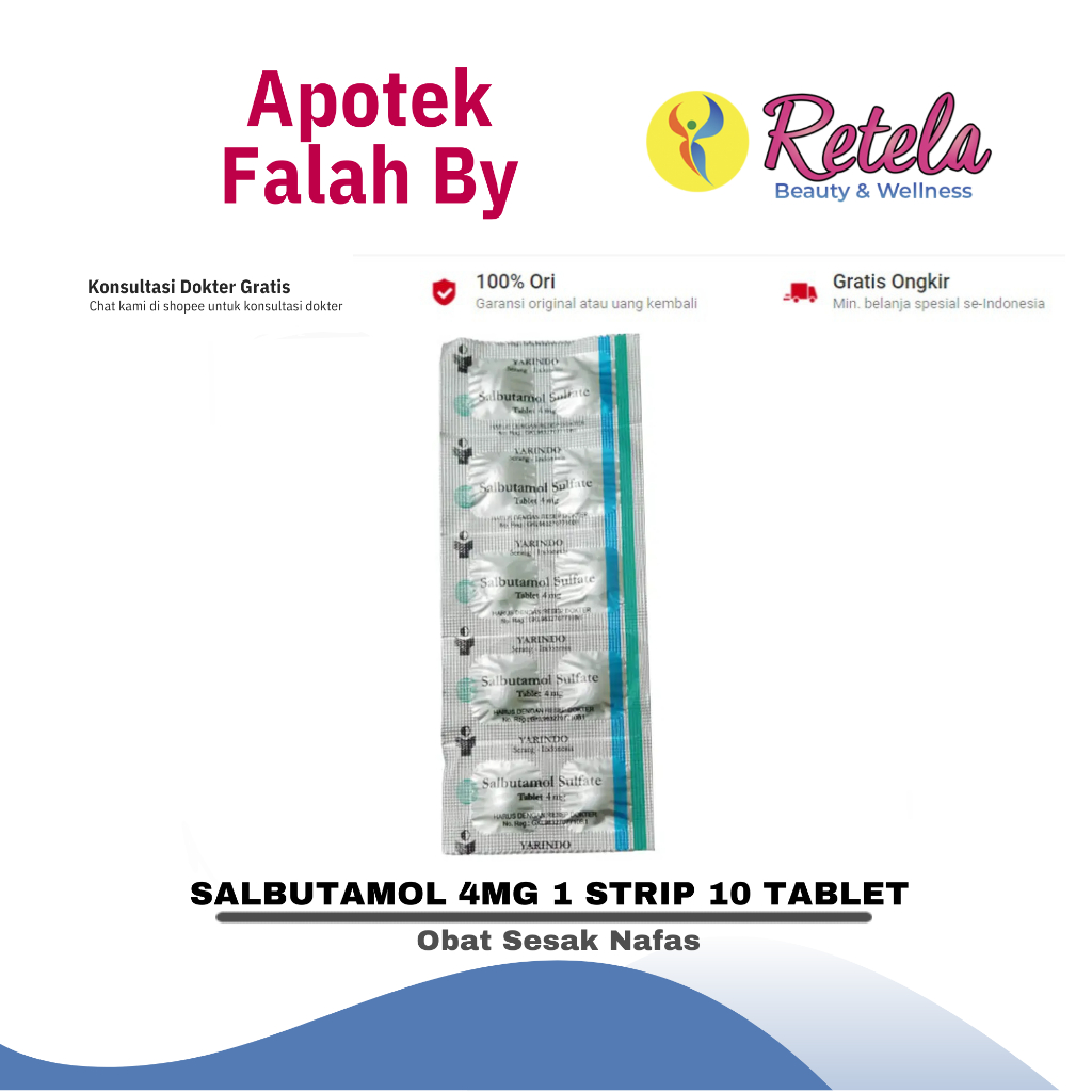 SALBUTAMOL 4MG 1 STRIP 10 TABLET (Gen-KF)