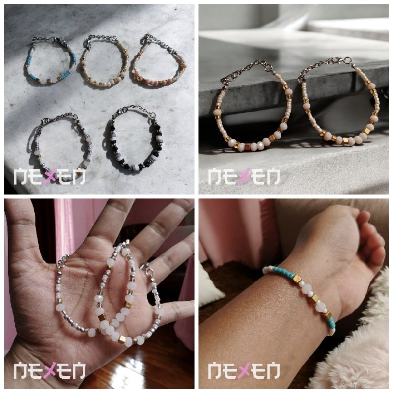 Gelang manik korea, gelang monte kristal, gelang batu wanita, gelang fashion trend