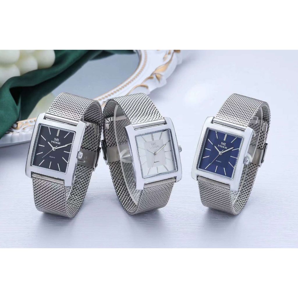 MK MIKE JAM TANGAN PRIA RANTAI PASIR/FREEBOX+BATTERAI CADANGAN/8430