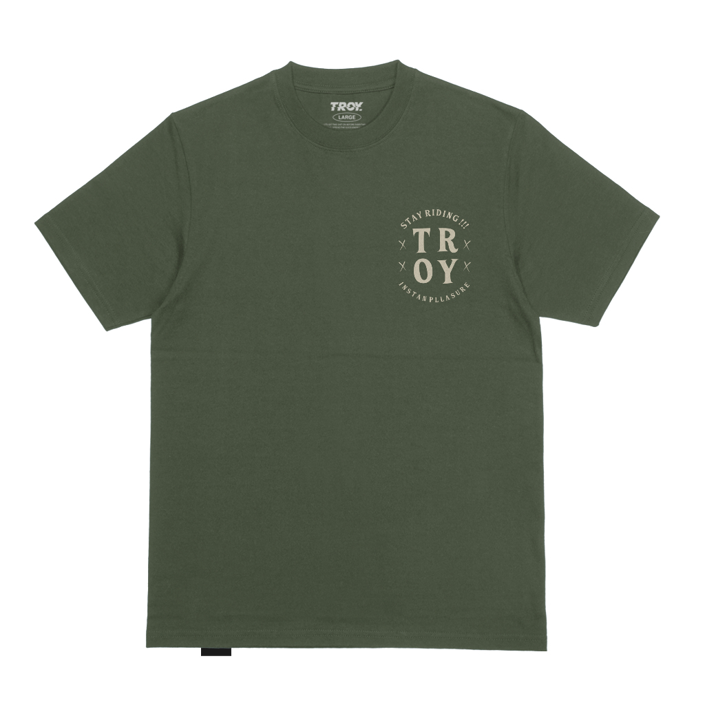 Troy Company Tshirt Army Green Riding - Kaos Lengan Pendek Kaos Hijau Army MTD 2853