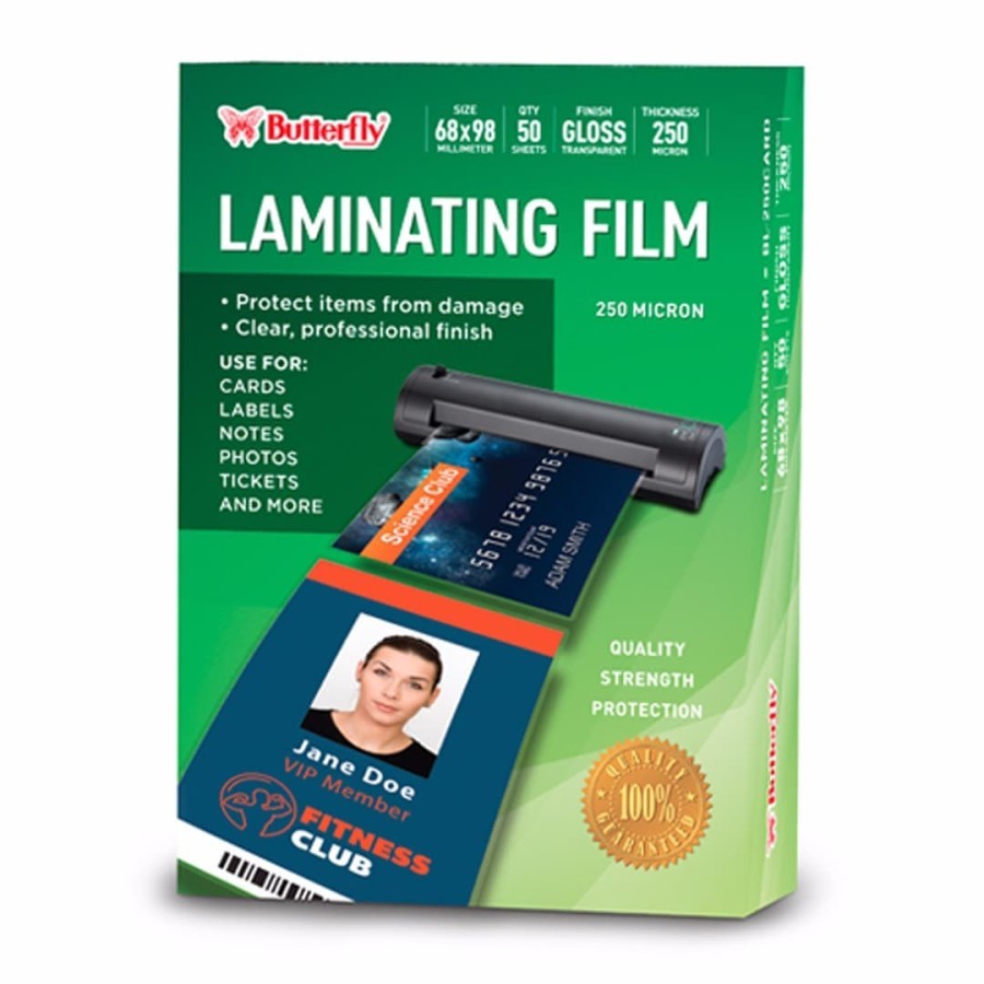 

Butterfly Plastik Laminating Film Card/KTP size Isi 50 - BL-250 dan Isi 100 - BL-100