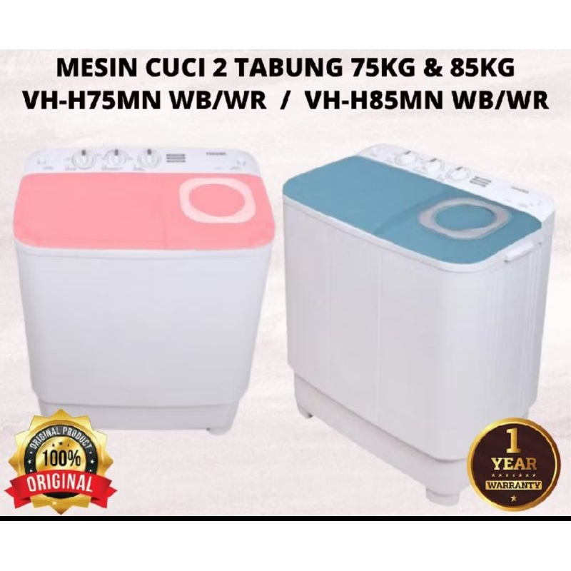 mesin cuci 2 tabung toshiba 7kg/mesin cuci toshiba VH-H 75mn