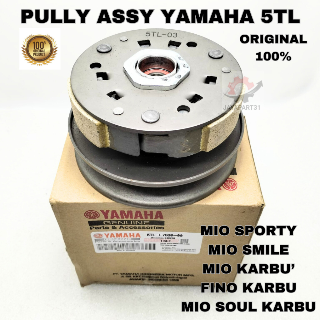 pully pulley assy komplet yamaha 5tl kualitas asli original yamaha mio karbu mio smile mio lama