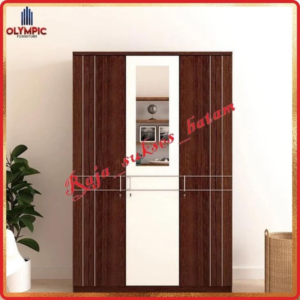 LEMARI KAYU 3 PINTU / LEMARI PAKAIAN 3 PINTU OLYMPIC MARINO 3P BATAM
