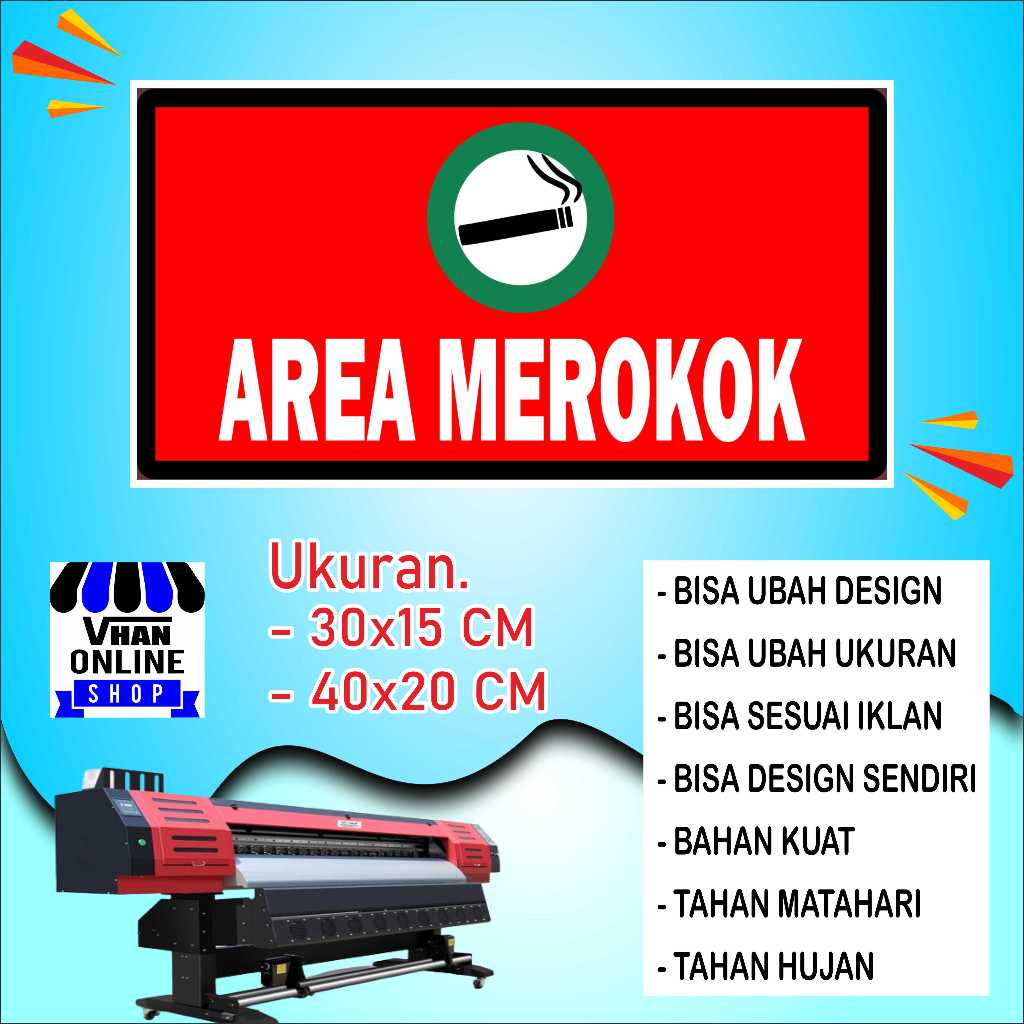 

Cetak Stiker Tempelan Dinding Arean Merokok Merah