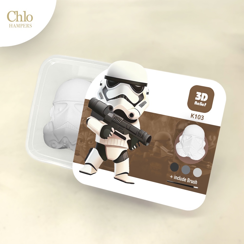 K103 Star Wars Stormtrooper  - Souvenir Ultah Mainan Anak Painting Kit Gypsum Lukis Set