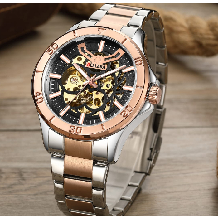 Jam Tangan Pria Belleda 9482 Automatic Terbaru Mewah Luxury Stainless Steel Anti Air BELLEDA ™