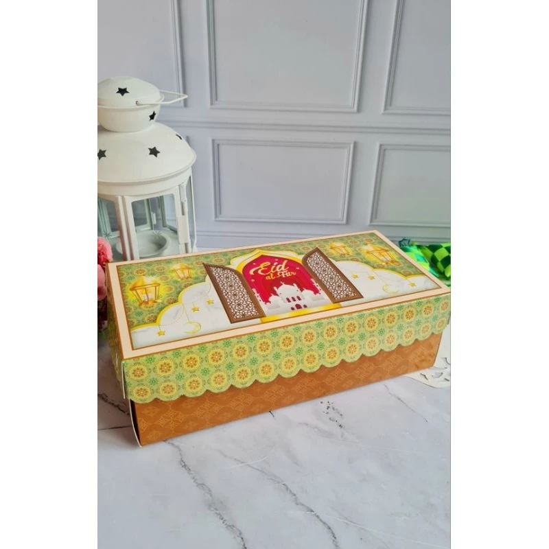 

Dus Packaging Kue Kering Hampers Lebaran Motif Idul Fitri Ukuran 25 x 12 x 7cm