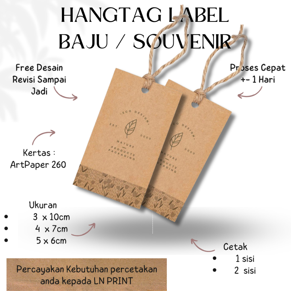 

( 100 Pcs ) Hangtag Label Baju Costume / Hangtag Free desain