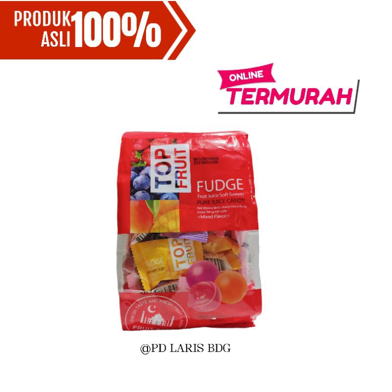 

Permen Jeli Top Fruit Fudge Juice Soft Sweets Mix 320gr / Permen Jelly Aneka Rasa / Permen Viral