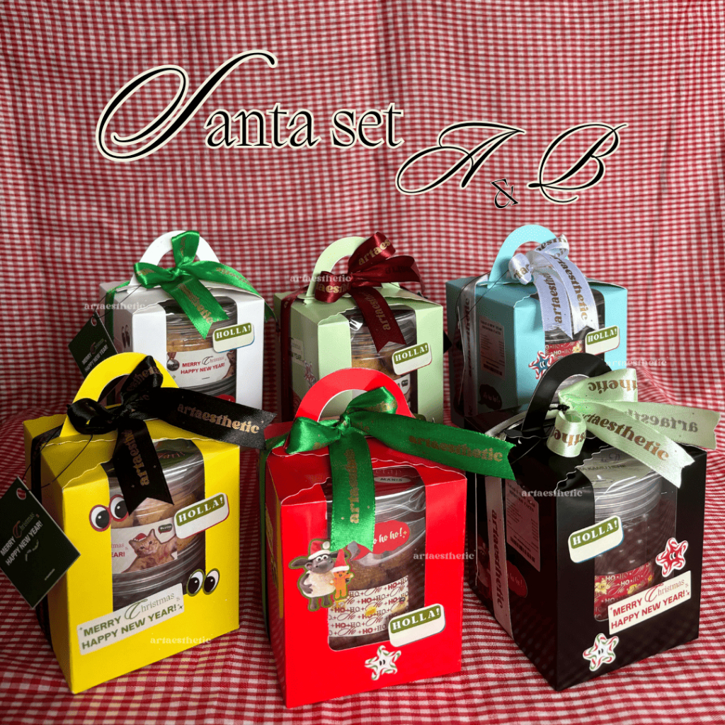 

[Santa Set A & B Full Package] Extra Small Giftbox | Snackbox | Christmas and New Year Hampers | Hampers Natal dan Tahun Baruby artaesthetic