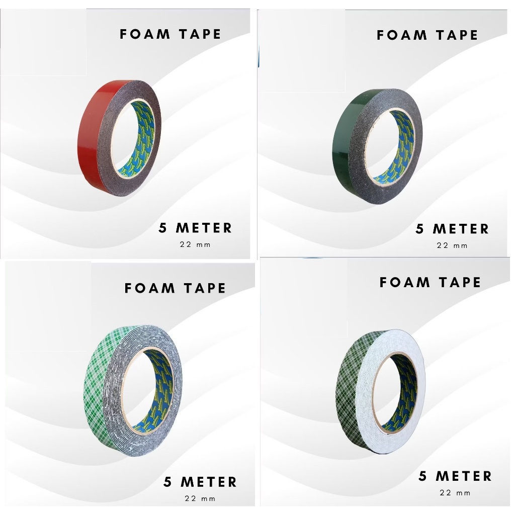 5 Meter  Tape FOAM [ BUSA ] Double Tip Lakban BATIK 3M Super Perekat Lengket Sisi 2 Bagus Paling Dab