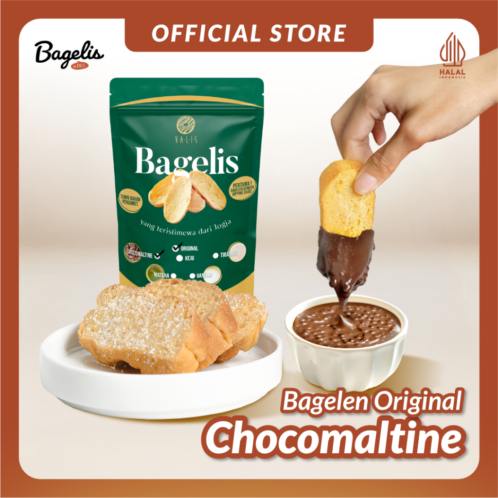 

BAGELIS ORIGINAL Cocol Chocomaltine | Roti Kering Bagelen | Bagelan Kue Kering 160g