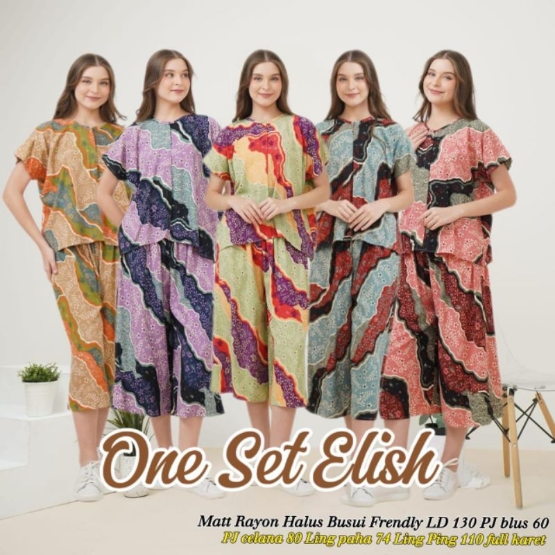 One Set Elish//Setcel Elish by Jessa//Setcel batik//Oneset homedress//Oneset batik