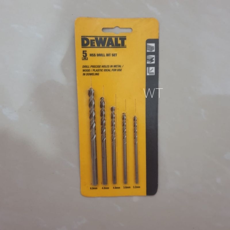 Dewalt Mata Bor Set 5 pcs Hss Drill Set