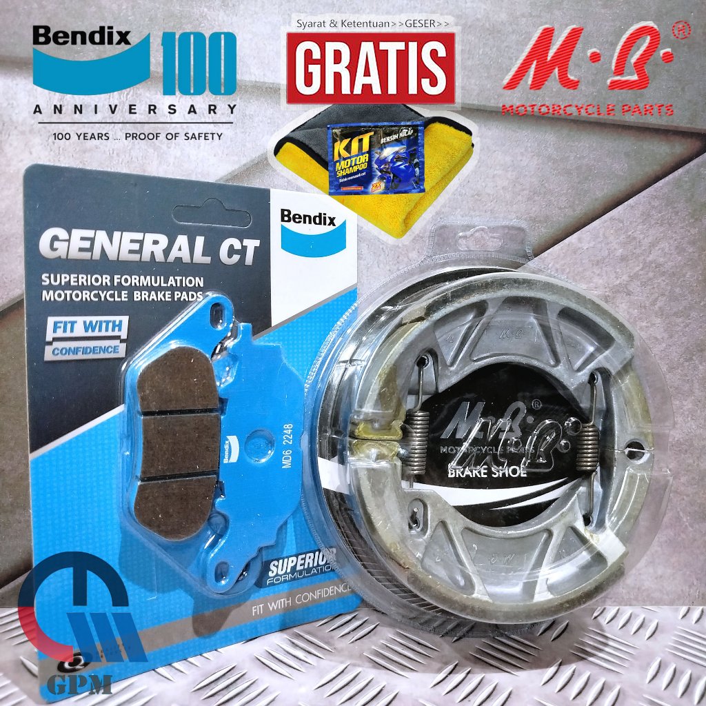 Paket Kampas Rem Bendix Yamaha Byson Lama. Vixion Lama. Depan Belakang
