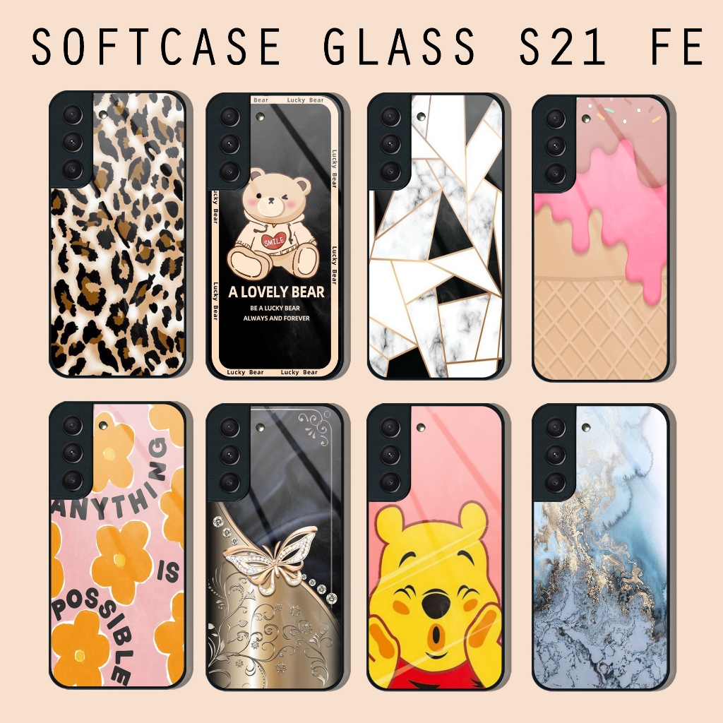 Softcase Glass Samsung S21 FE - Case Kaca S21 FE - Casing Anti Pecah Samsung S21 FE
