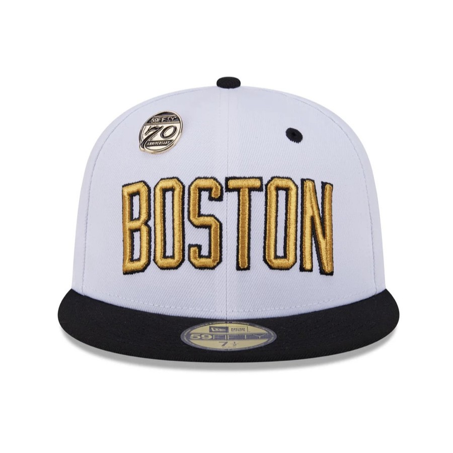 Topi New Era 59Fifty Day 70th Anniversary Boston Celtics White 5950 Fitted Cap 100% Original Resmi