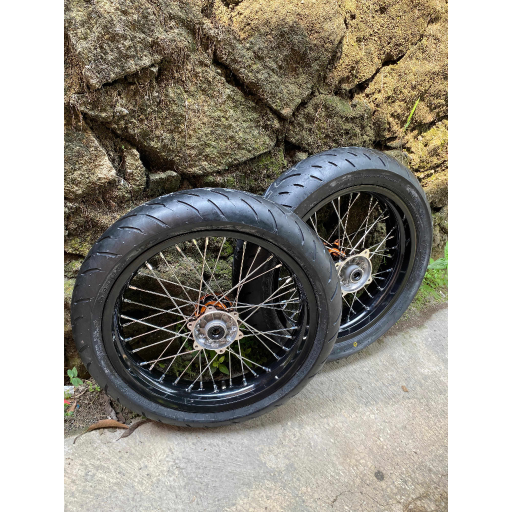 Wheelset KLX Supermoto Ban Dunlop Ring 17 Roda Sumo D-Tracker 300/350 Murah