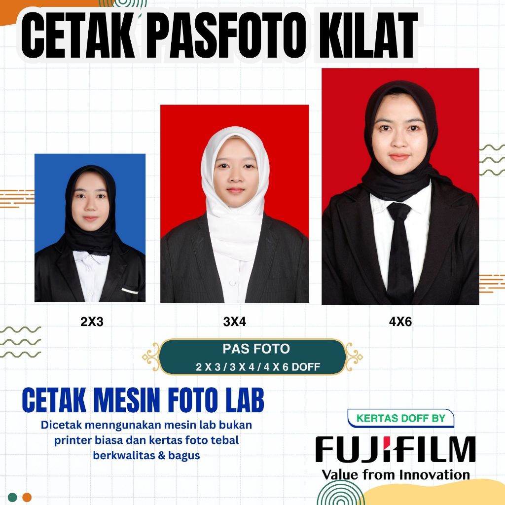 CETAK PAS FOTO 2 X 3 / 3 X 4 / 4 X 6 doff TASIEK.ID