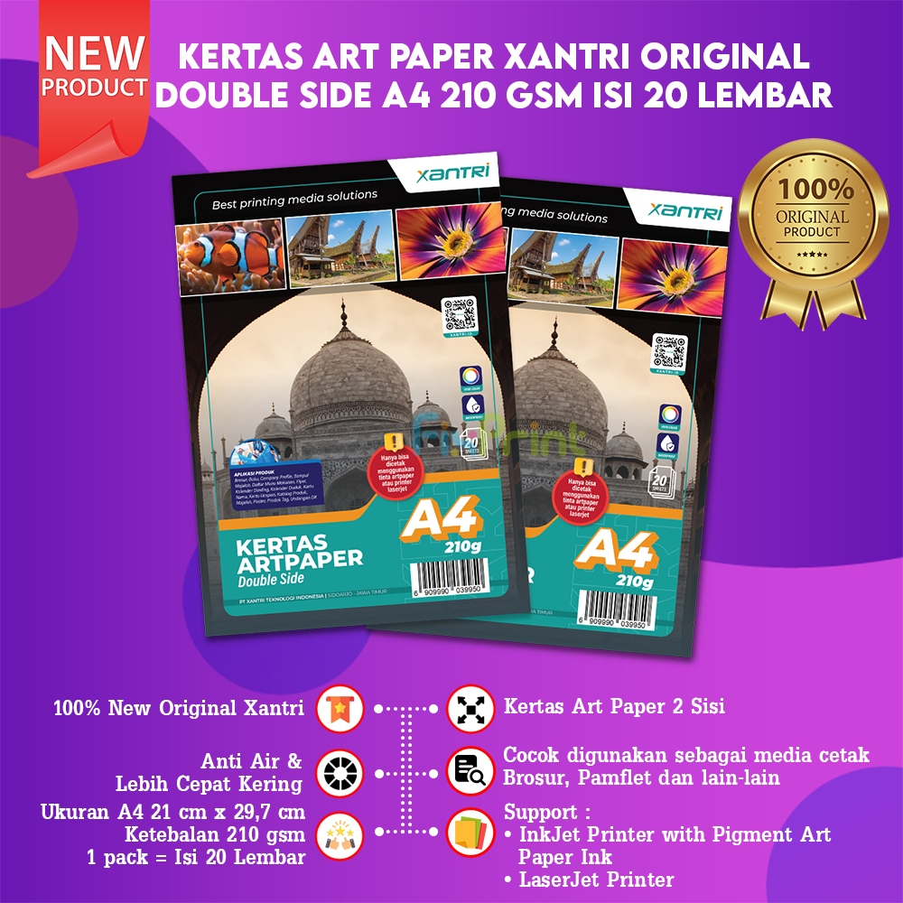 

FixPrint Photo Paper 210gsm 20Sheets Kertas Art Paper A4 210gsm 20 lembar Art Karton Xantri Original Brosur Cartoon Kertas Art Karton Cartoon Carton