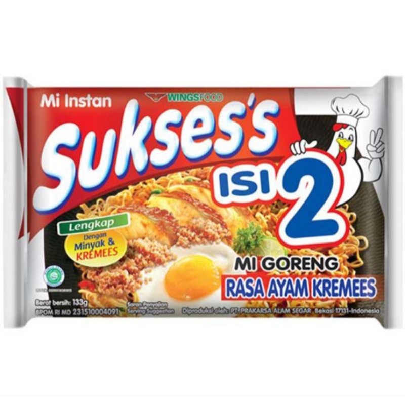 

Sukses's Isi 2 Mi Instan Goreng Ayam Kremees 133 g