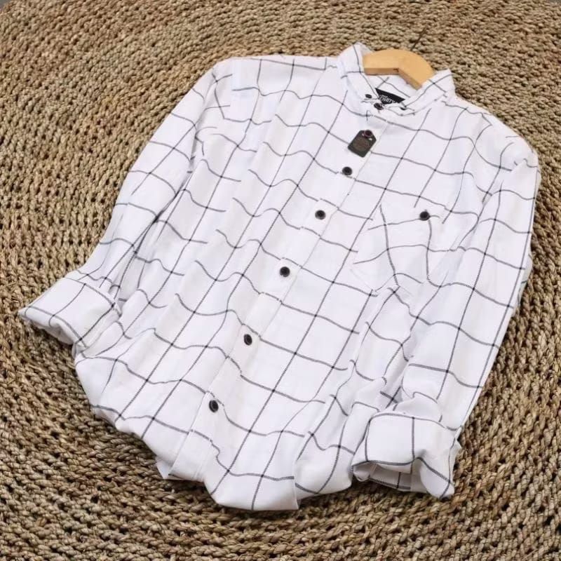Kemeja Flanel Pria Lengan Panjang Distro (Ori) Motif Flanel Kotak Kotak Garis Garis / Hem flanel put