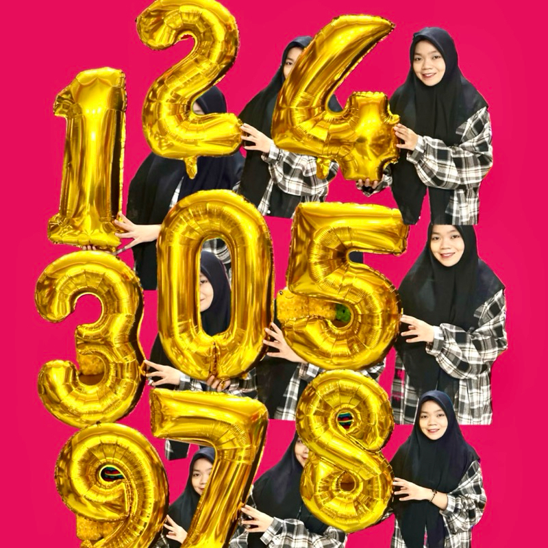 Balon Foil Angka Besar 80 cm gold Balon Angka Jumbo , Balon Karakter Angka ulang tahun ecofootwear.i