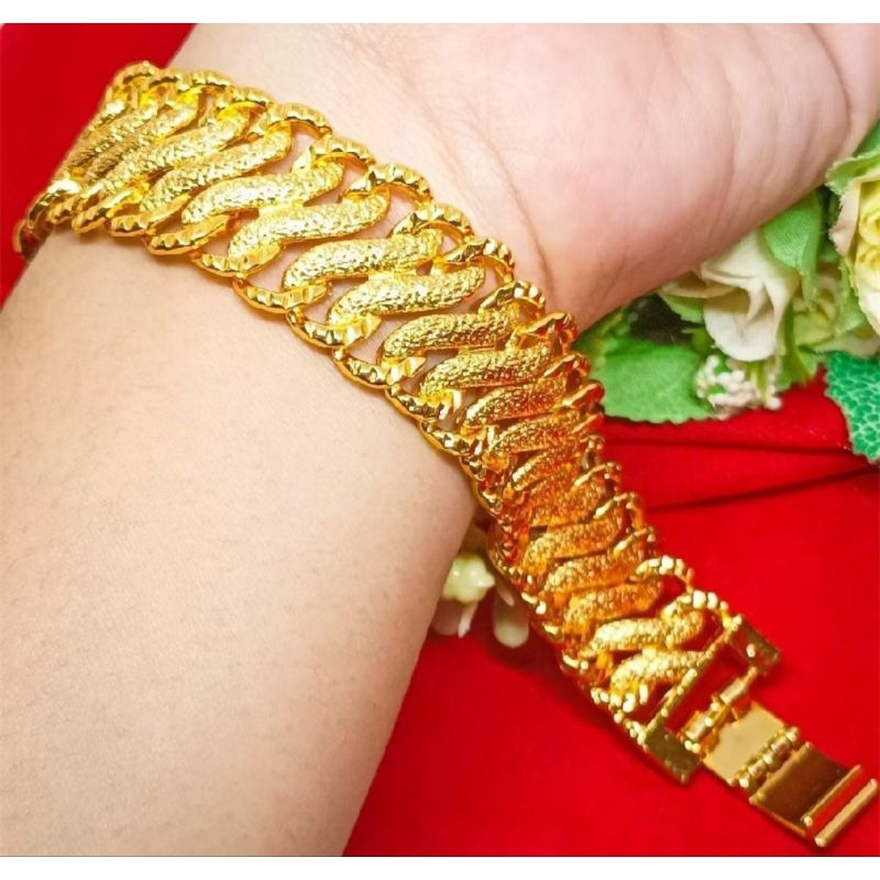 GELANG RANTAI KENDARI SISIK NAGA CUPING PERHIASAN LAPIS EMAS 24K