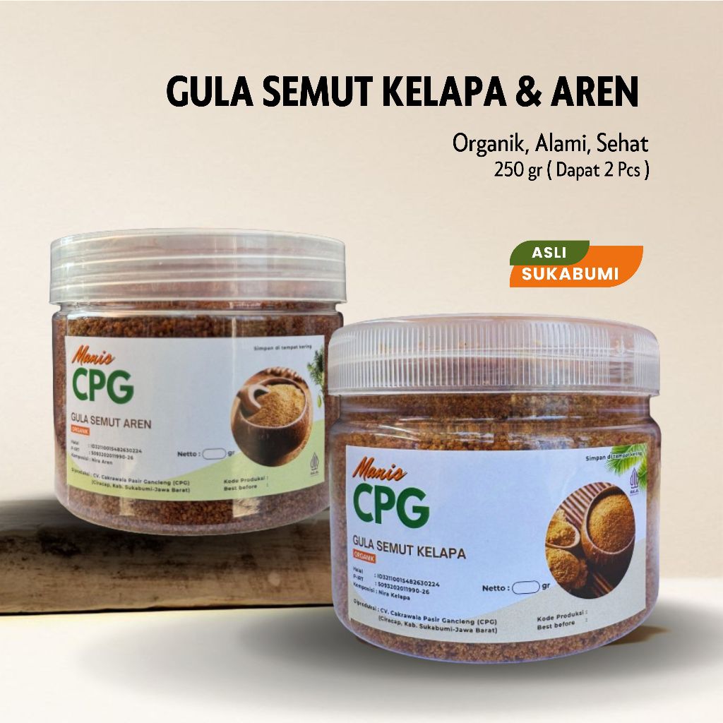 

CPG Paket 2 pcs Gula Aren dan Kelapa Bubuk Organik 250 gr Asli Sukabumi