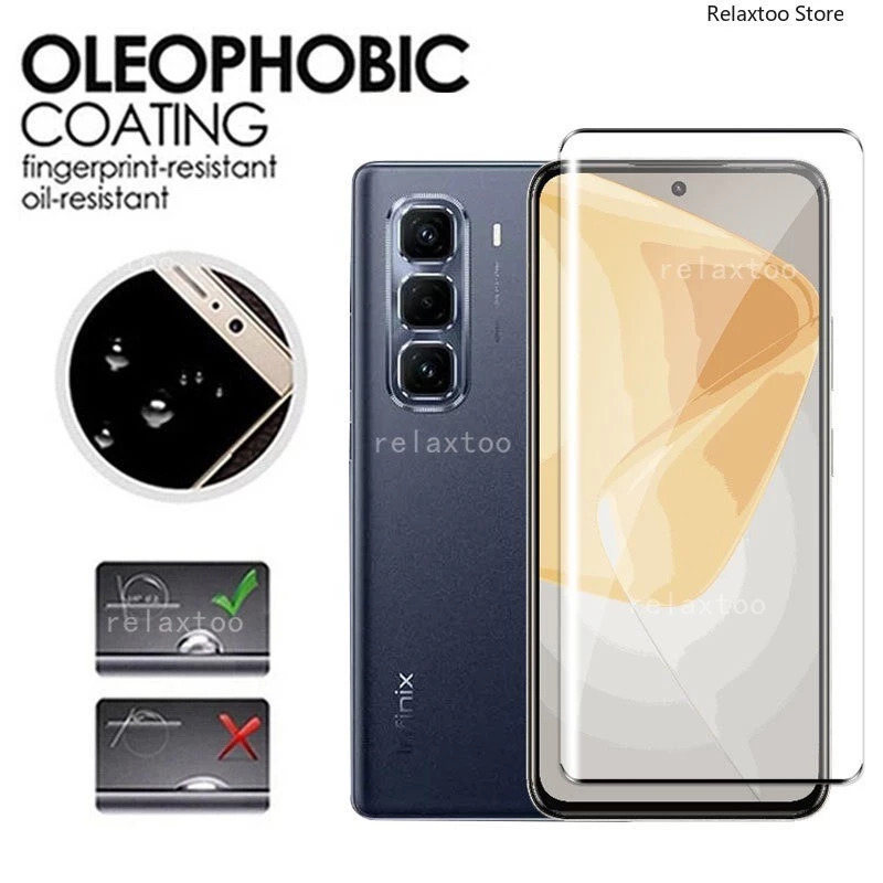 TEMPERED GLASS INFINIX HOT 50 PRO PLUS Full Cover Anti Gores Khusus Melengkung Full Screen Guard Pel