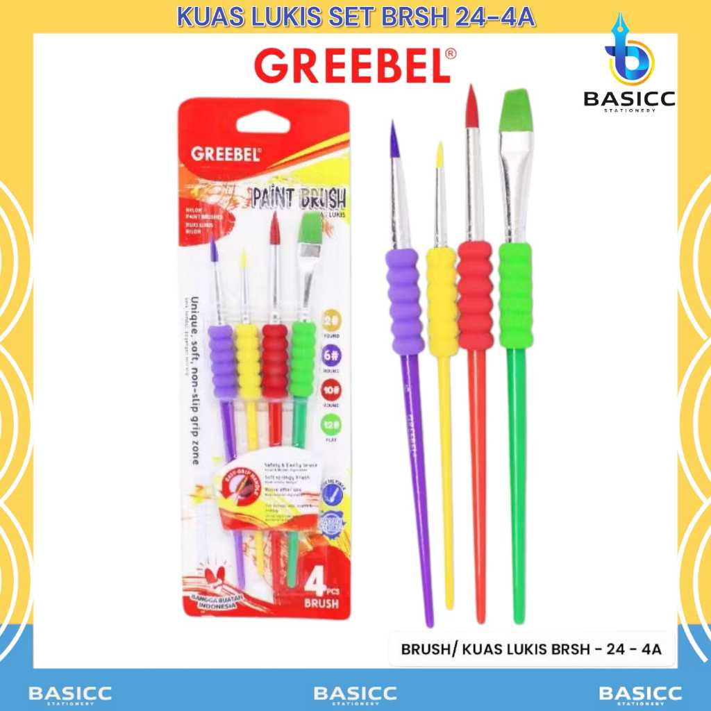 

Greebel Kuas Lukis Brush Paint Set 24-4A | @1 Set