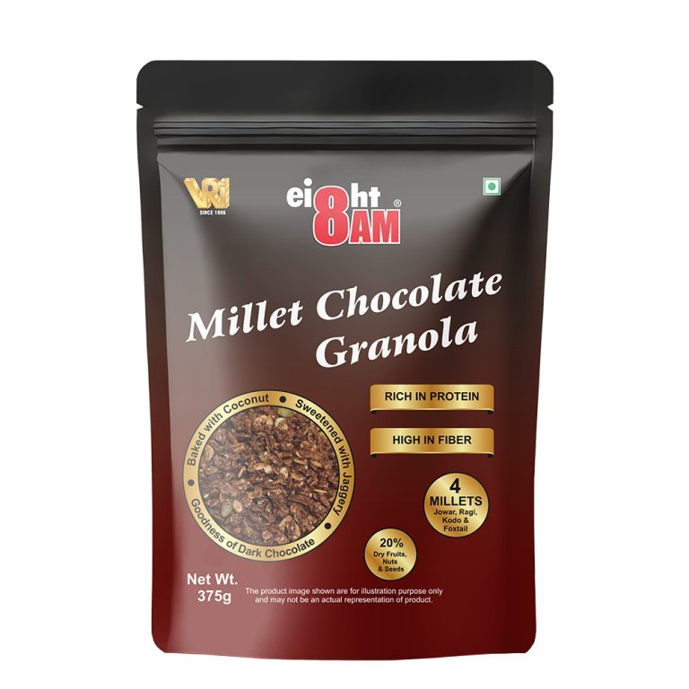 

8AM Millet Chocolate Granola/Granola Cokelat Millet, 375g