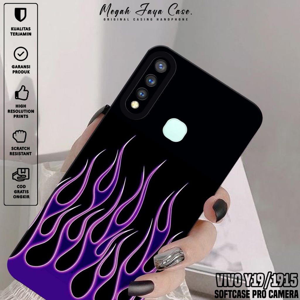 Softcase Hp VIVO Y19 / VIVO 1915 - Case Hp VIVO 1915 / VIVO Y19 Motif FIRE - Casing Hp VIVO Y19 - So