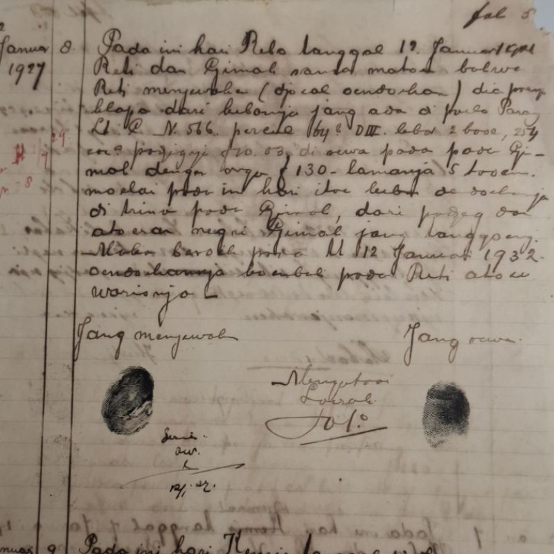 Dokumen Langka 1927 Laporan Peristiwa Penduduk Desa