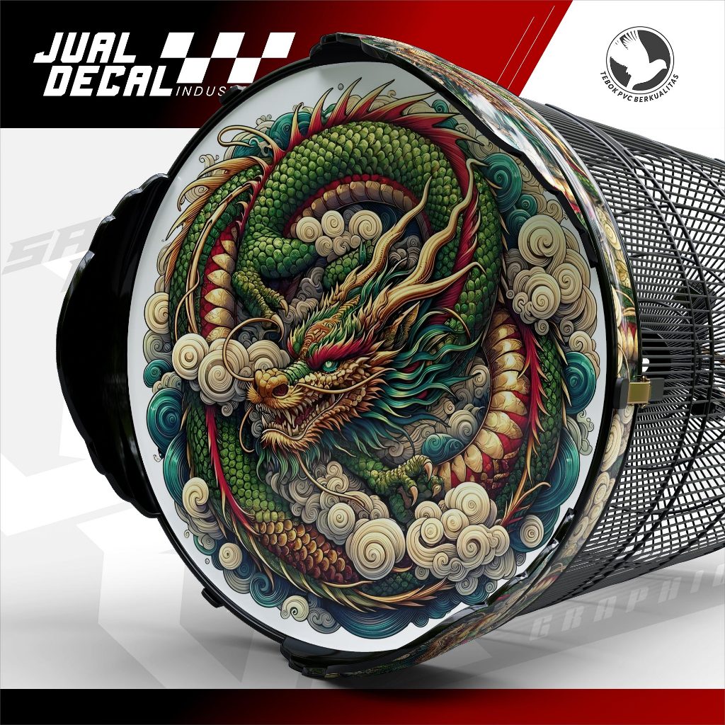 Stiker Sangkar Murai NAGA DRAGON Custom Decal Tebok Kandang Burung Kacer Anis Variasi