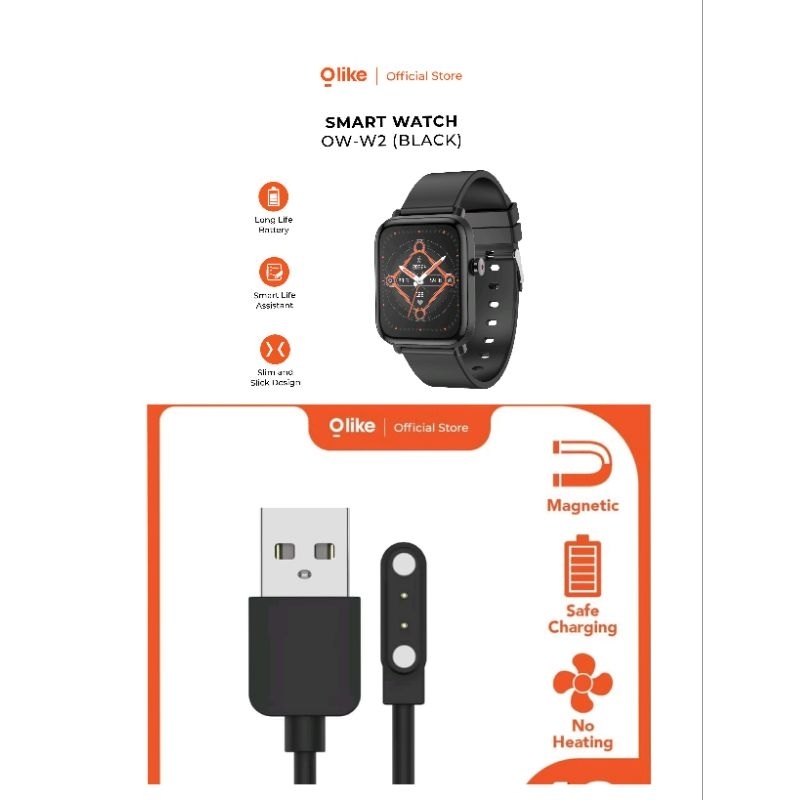 Olike OW-W2 Azure Smart Watch Kabel Charger Olike OW-W2 Azure Smartwatch Magnetic 2 pin
