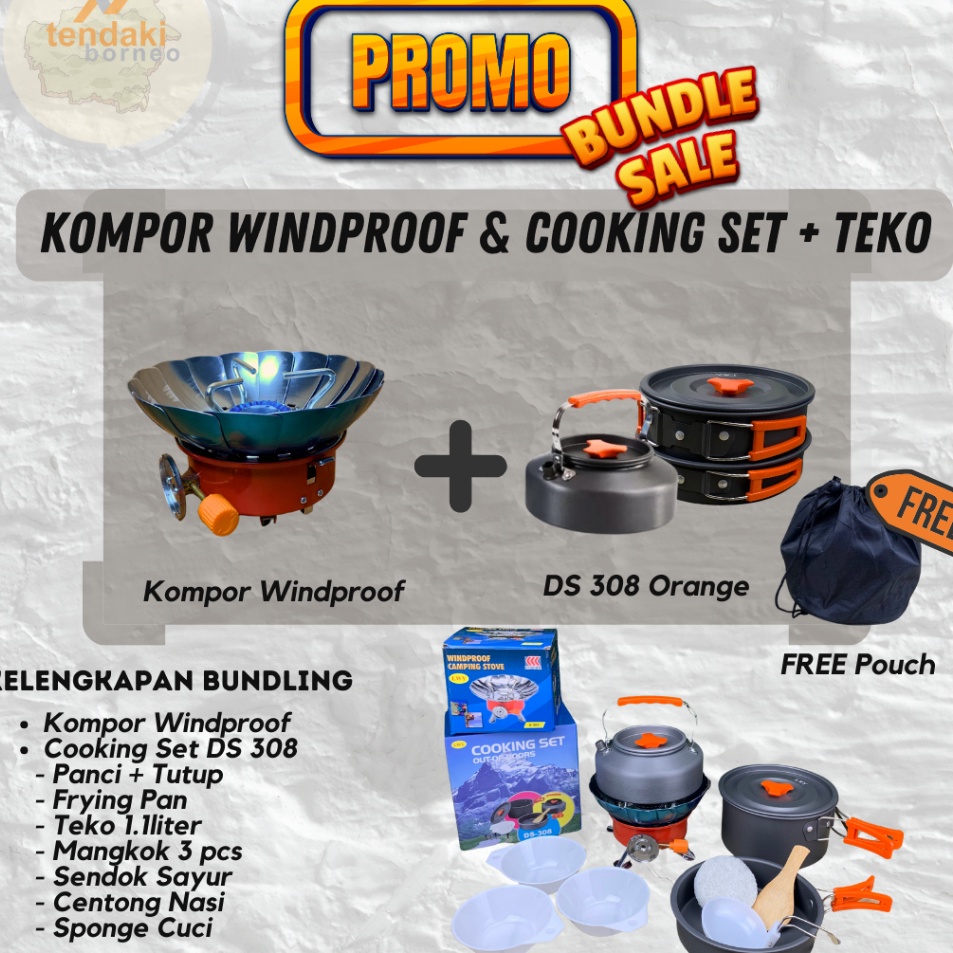 Super Pembelian  PAKET COOKING SET  KOMPOR TENDAKI  DS 38  DS 311 TC311  TC 2  TS 1  TS 23  ALAT MAS