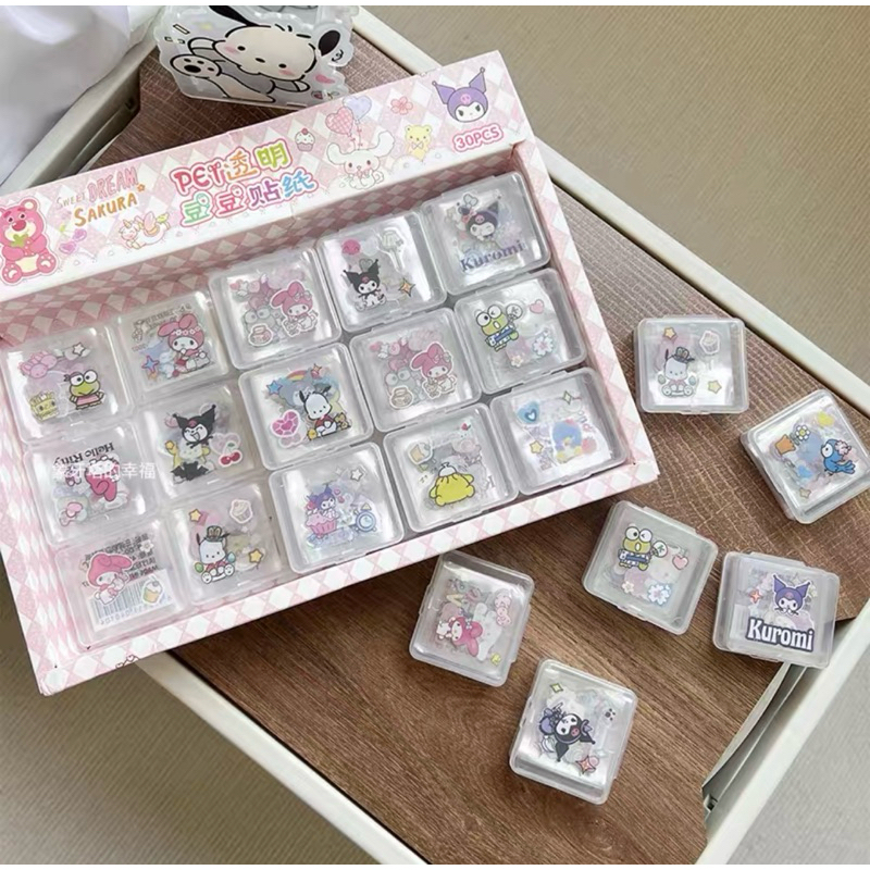 

Stiker Transparan mini box, Cute Mini Box PET Sticker Anak