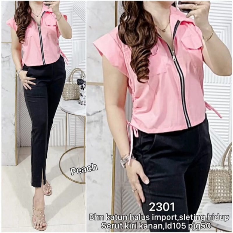 2301 CNY EDITION KEMEJA IMPORT WANITA SLETING SERUT SAMPING IMPORT , KEMEJA WANITA IMPORT , KEMEJA W