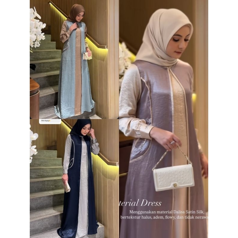 HUMAIRA DRESS SET INNER+OUTER ORI BY JAVINA OFFICIAL