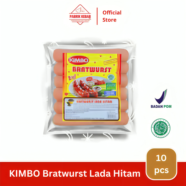 

Sosis Bratwurts Lada Hitam Kimbo - Sosis Ayam - Sosis Sapi - Bratwurst 500 G Isi 10