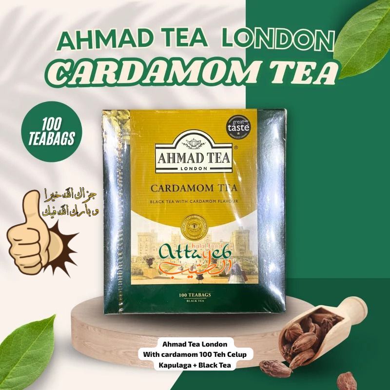 

Ahmad Tea London With Cardamom 100 Teh Celup Kapulaga + Black Tea Arab (EXP 2027)