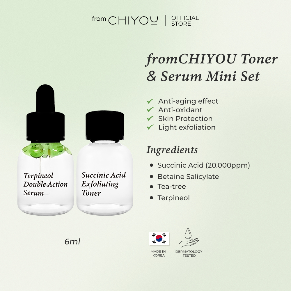 fromCHIYOU Terpineol Double Action Serum + FROMCHIYOU Succinic Acid Exfoliating Toner Set Mini - Set