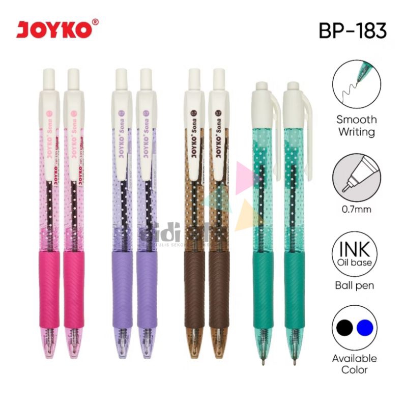 

Ball Pen Pena Pulpen Joyko Sona BP-183 Warna Hitam 0.7mm 1 Pcs