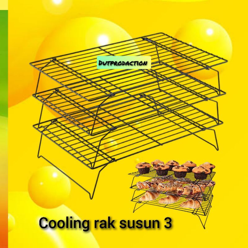 cooling rak susun 3, cooling rak pendingin kue