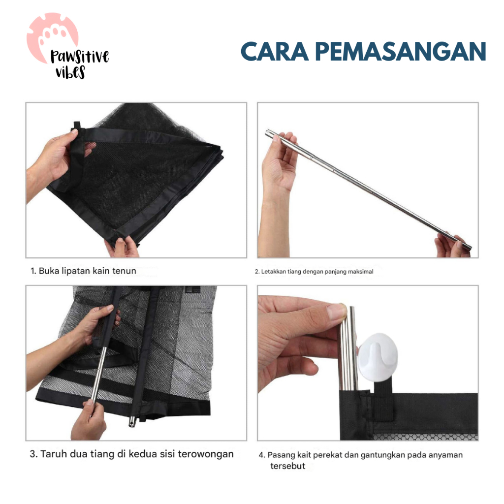 Pintu Jaring Penghalang Pagar Kandang Kucing Anjing - Magic Gate Pintu Jaring Penghalang Pagar