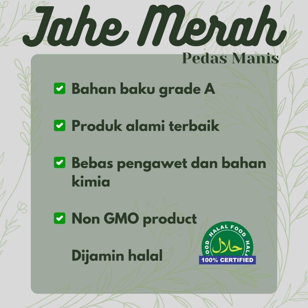 

RB22 Jahe Merah Bubuk Pedas Manis 100% Murni Herbal Original