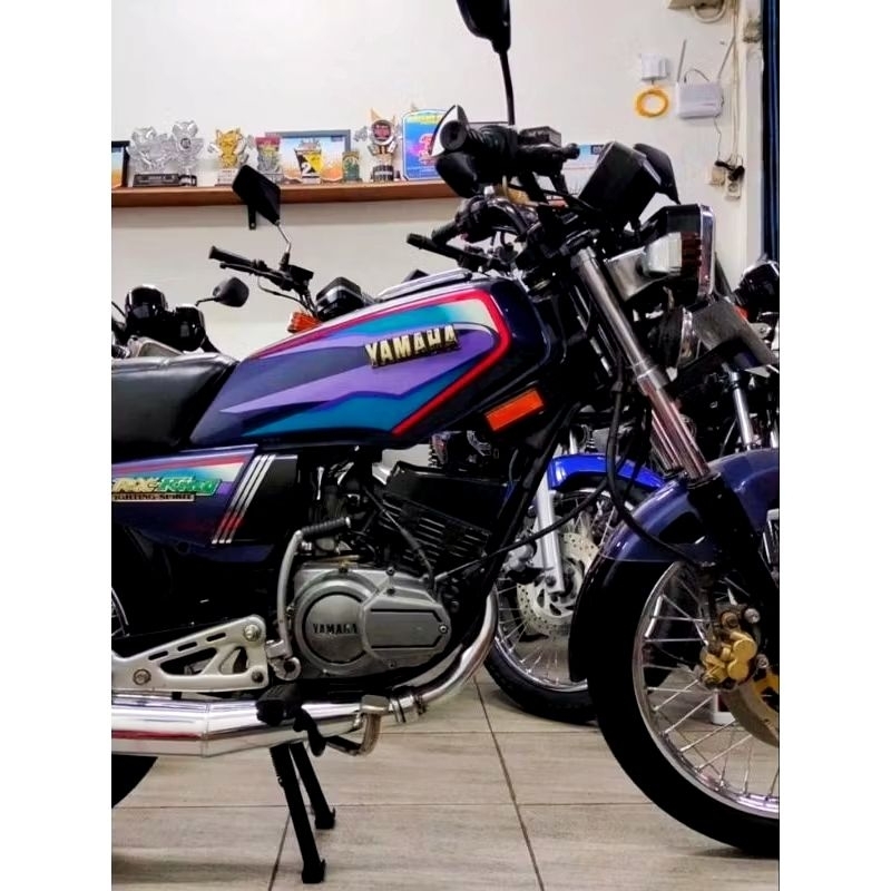 Striping lis sticker standar yamaha rx king 1999 ungu biru stiker rx king ungu biru 1999