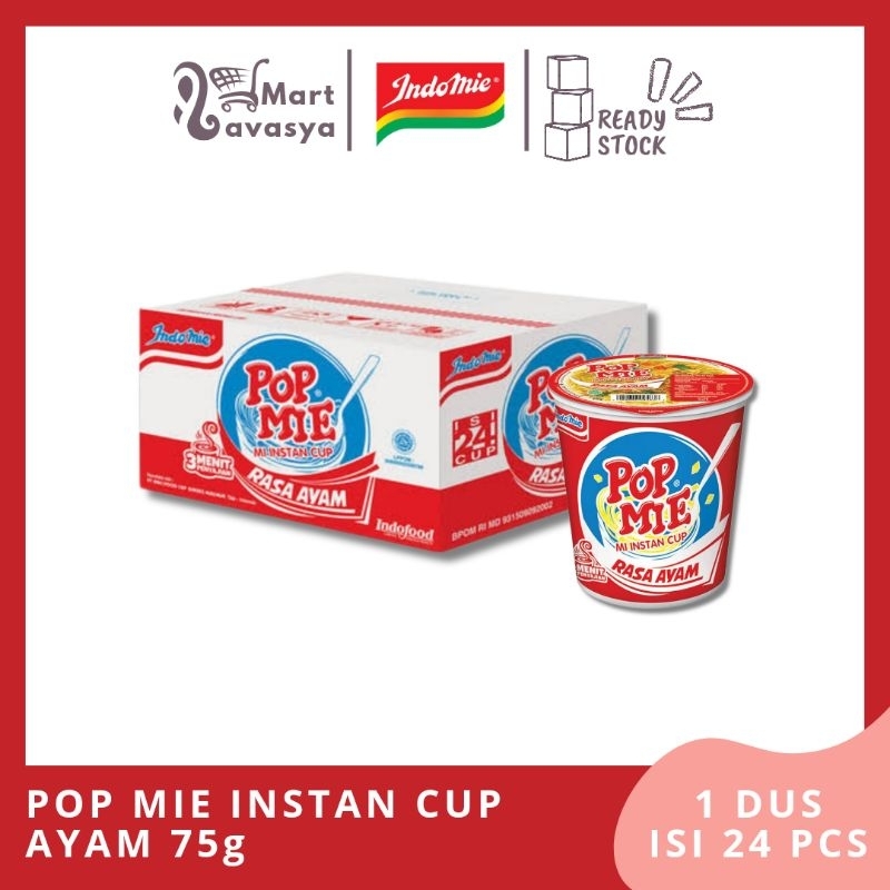 

POP MIE INSTAN CUP AYAM 75g - 1 DUS ISI 24 PCS - KOTA BANDUNG - LAVASYA MART